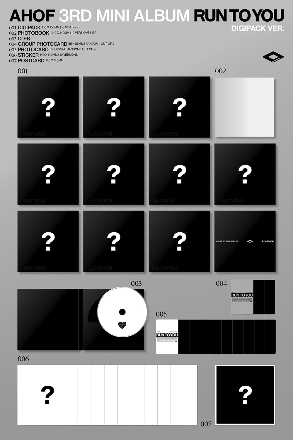 [PRE-ORDER] AHOF - 3rd Mini Album ‘Run To You’ (Digipack Ver)