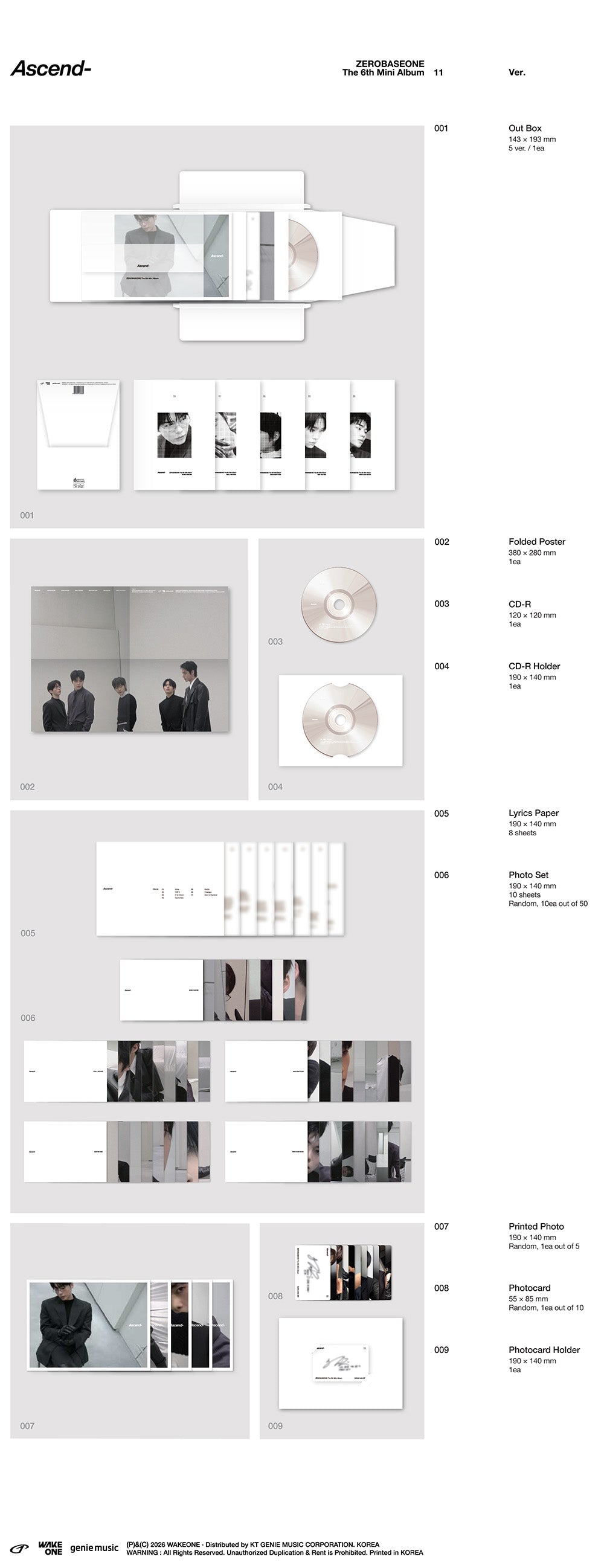ZEROBASEONE - The 6th Mini Album ‘Ascend-‘ 11 Ver.