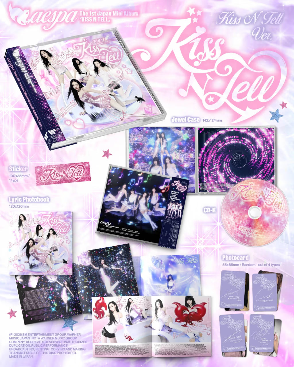 [PRE-ORDER] AESPA - 1st Mini Japan Album 'Kiss N Tell' (Kiss N Tell Edition)