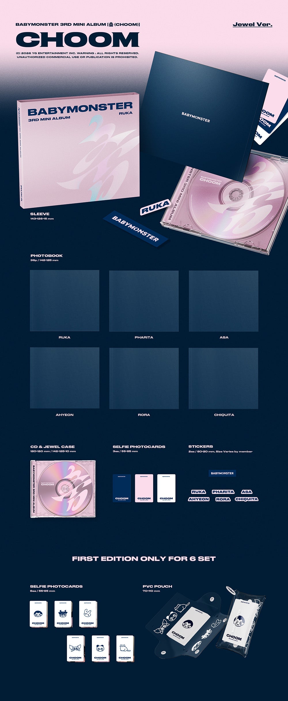 BABYMONSTER - 3rd Mini Album ‘CHOOM’ (JEWEL)