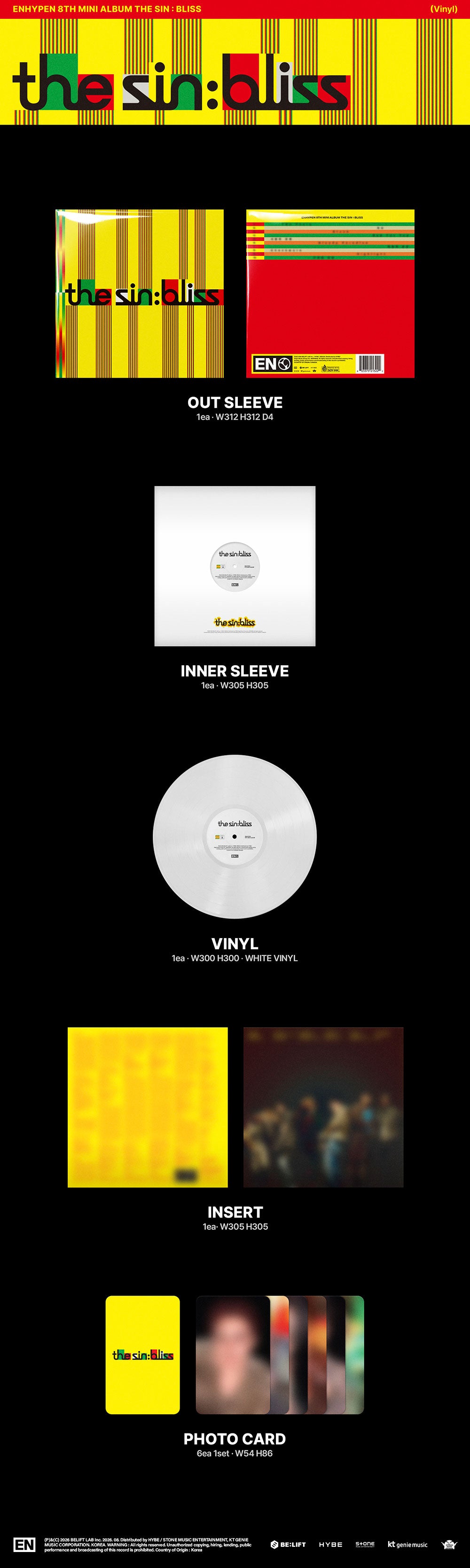 [PRE-ORDER] ENHYPEN - 8th Mini Album 'THE SIN: BLISS' (Vinyl ver)