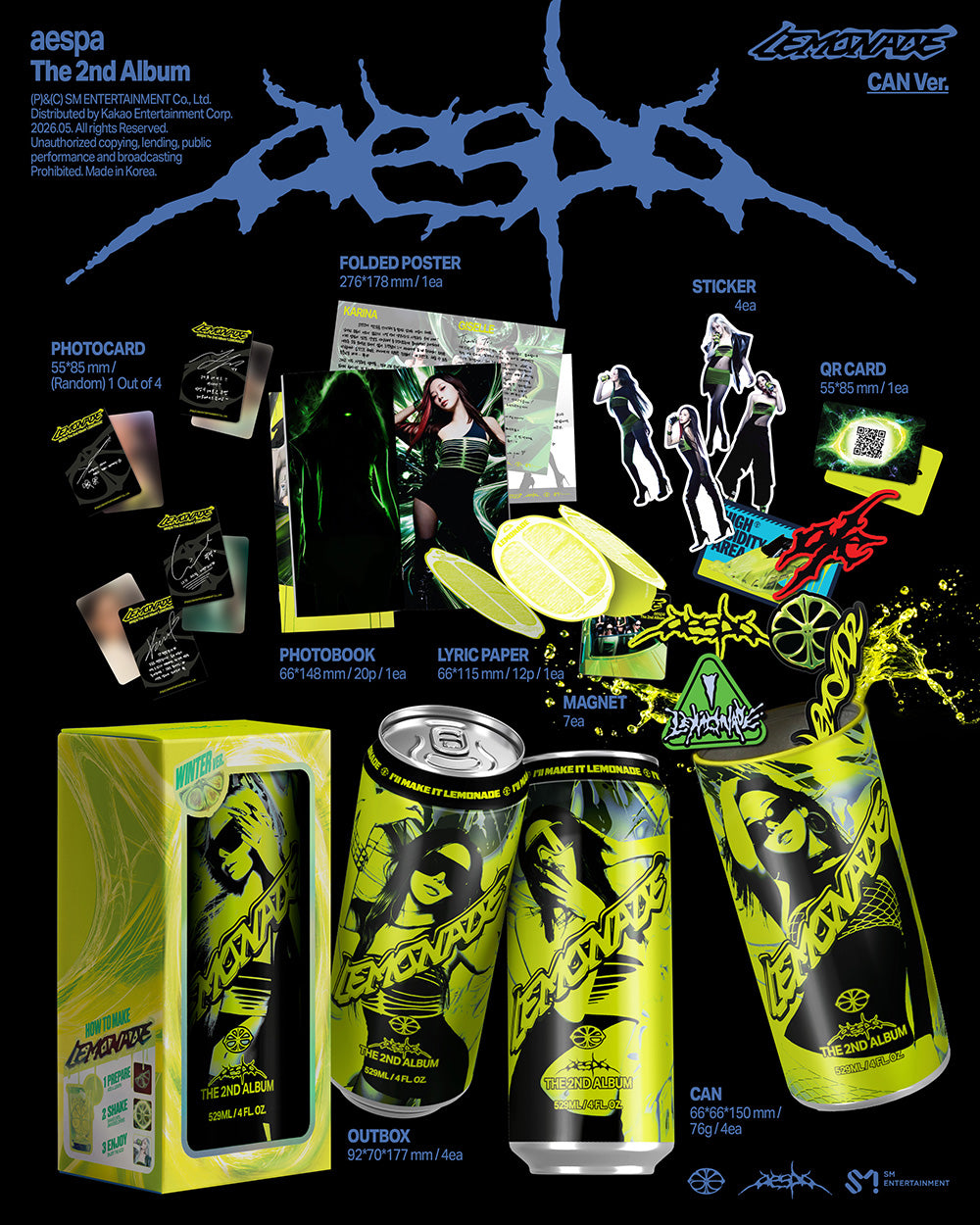 [PRE-ORDER] AESPA - 2nd Regular Album ‘LEMONADE’ (CAN ver. / Smart Album)