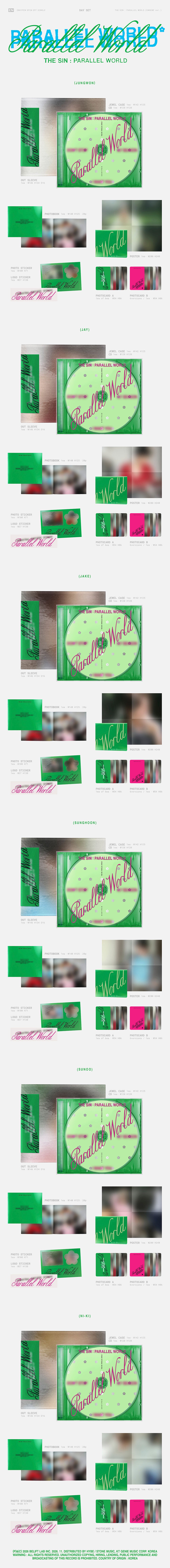 [PRE-ORDER] ENHYPEN - 'THE SIN : PARALLEL WORLD' (ENGENE ver. DAY/NIGHT ver.)
