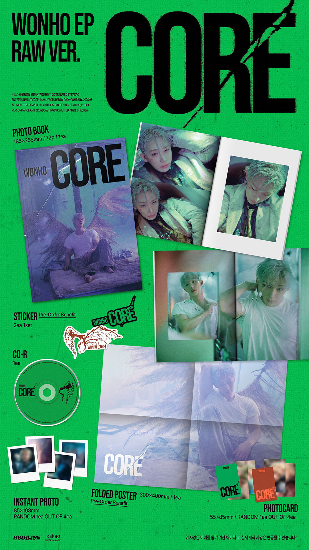 [PRE-ORDER] WONHO - EP Album ‘CORE’ (Raw/Shell Ver)
