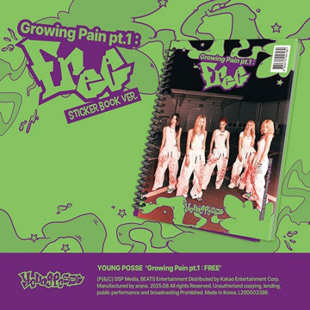 YOUNG POSSE - EP 'Growing Pain pt.1 : FREE' (Sticker Book Ver.)