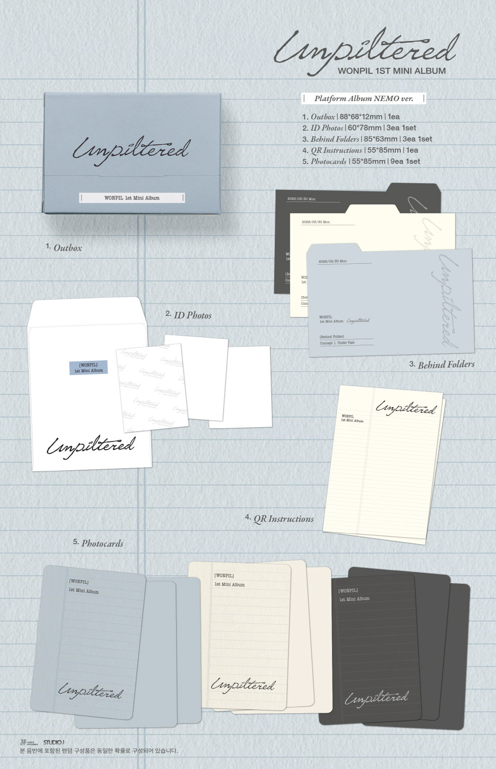 [PRE-ORDER] WONPIL (DAY6) - 1st Mini Album 'Unpiltered' (Platform Album NEMO ver)