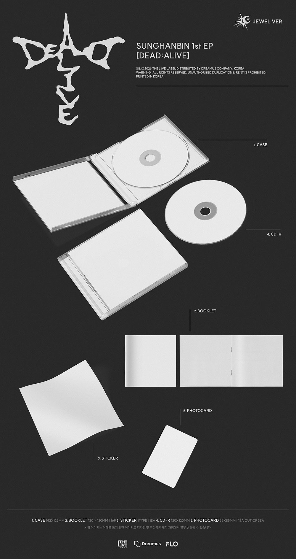 [PRE-ORDER] SUNGHANBIN (ZB1) - 1st EP 'DEAD:ALIVE'  (JEWEL Ver.)