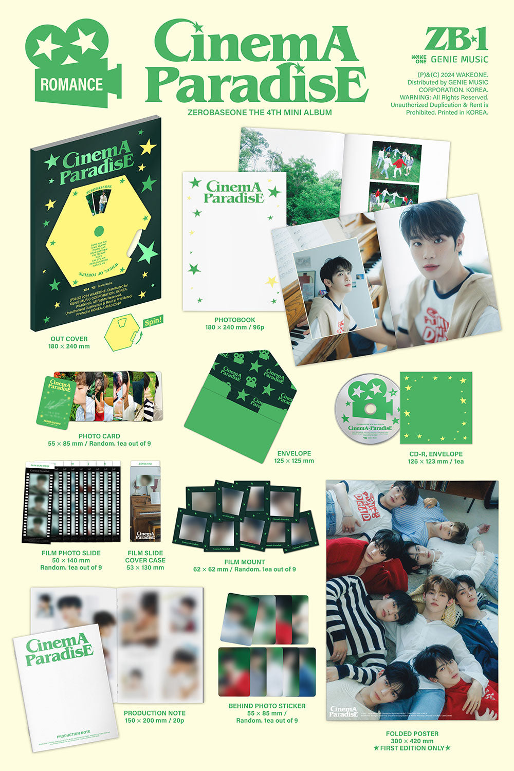 ROMANCE Version] ZEROBASEONE - 4th Mini Album 'Cinema Paradise'
