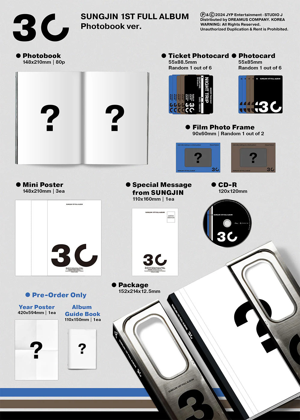 SUNGJIN (DAY6) - 30 1ST FULL ALBUM (PHOTOBOOK)