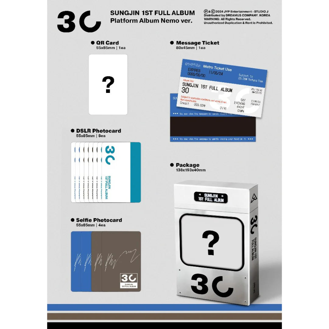 SUNGJIN (DAY6) 1ST FULL ALBUM 30 (Platform Nemo)