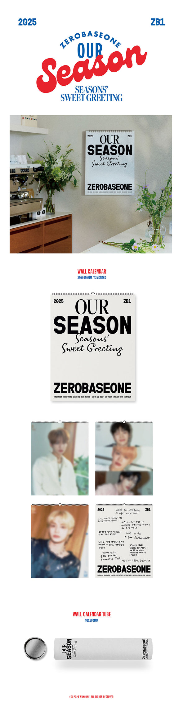 [PRE-ORDER] ZEROBASEONE - 2025 [OUR SEASON] Wall Calendar