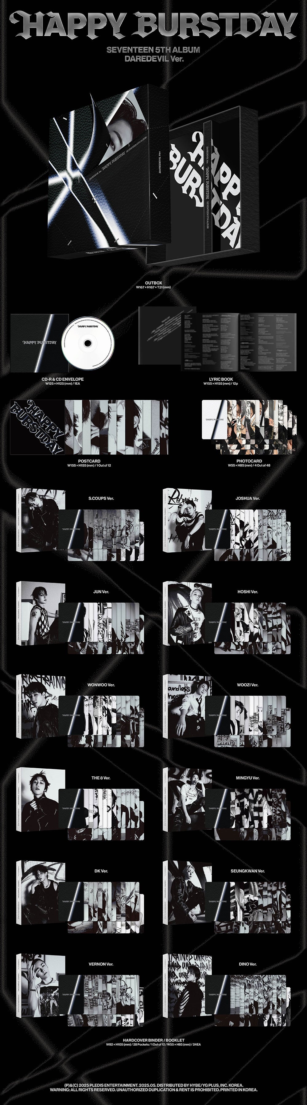 SEVENTEEN - 5th Album 'Happy Burstday' (DAREDEVIL Ver)