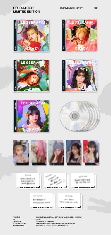LE SSERAFIM - Japanese Album CRAZY (LIMITED EDITION SOLO MEMBER JACKET VERSION)