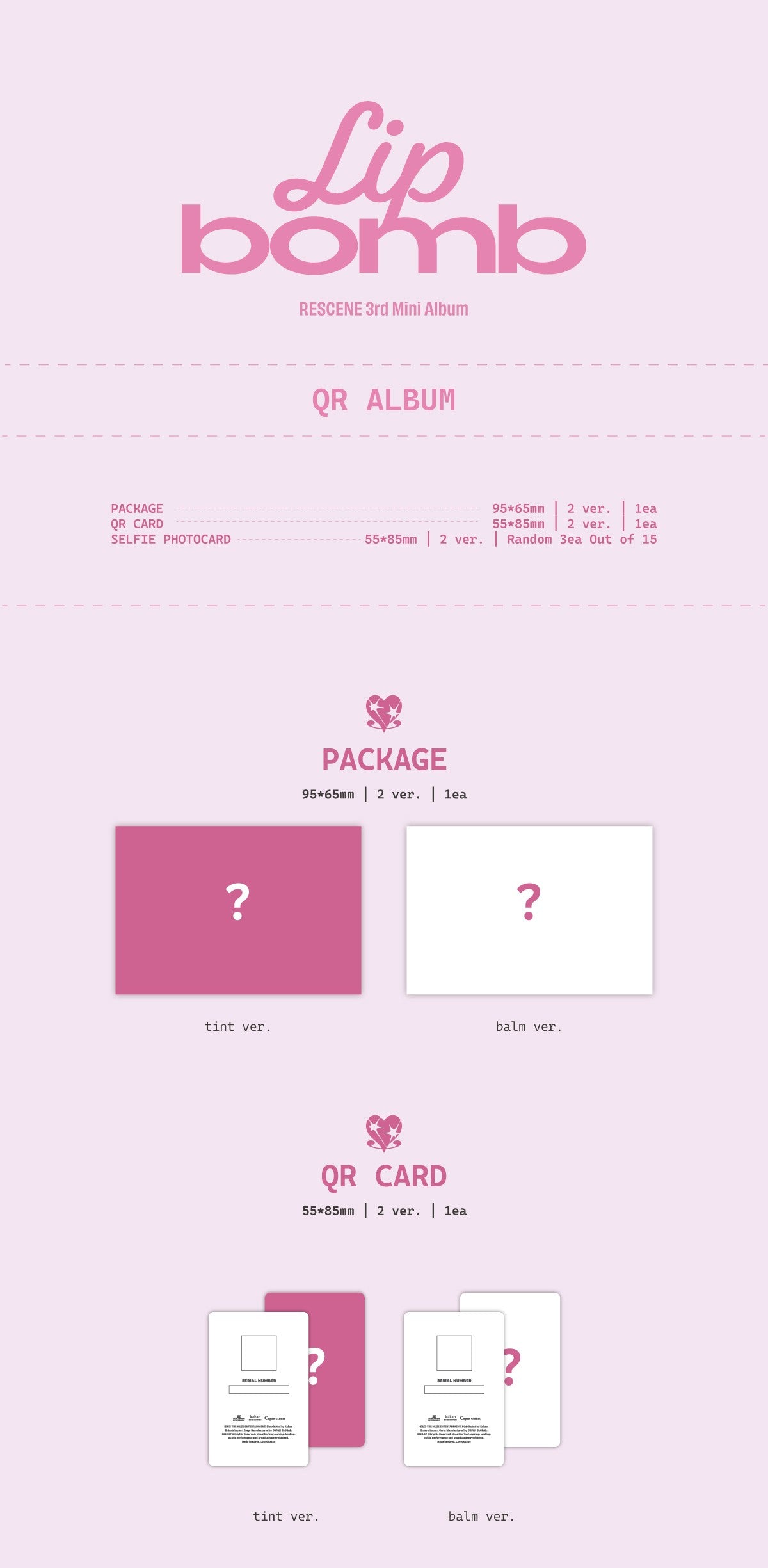 [PRE-ORDER] RESCENE - 3rd Mini Album ‘LIP BOMB’ (QR/Lip Balm Ver.)