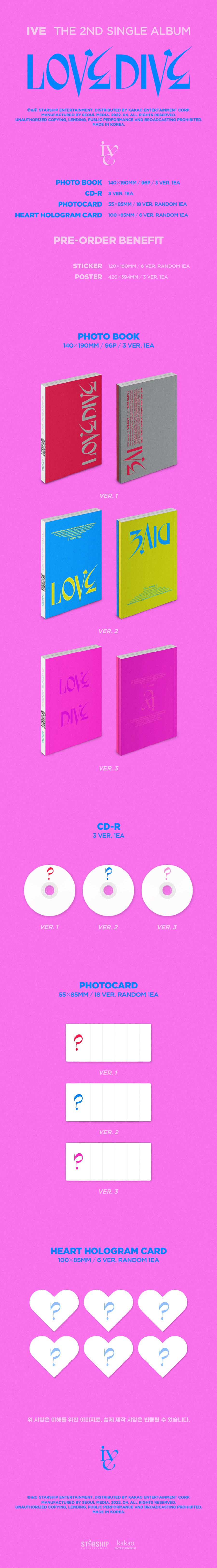 [SALE] IVE - 'LOVE DIVE' 2nd Single Album