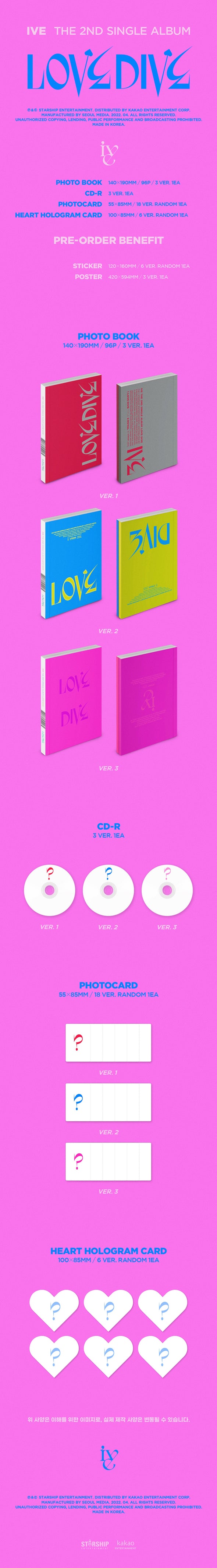 [SALE] IVE - 'LOVE DIVE' 2nd Single Album