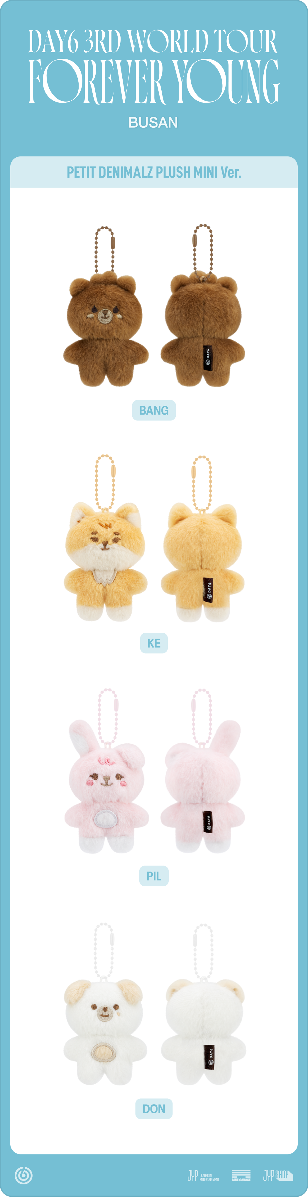 DAY6 - PETIT DENIMALZ Mini Plush Ver - Forever Young Tour MD Busan