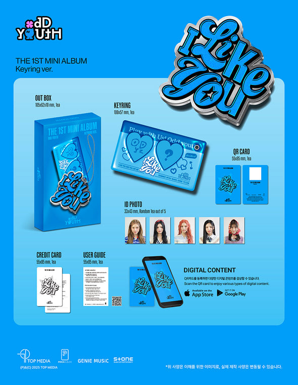 [PRE-ORDER] ODD YOUTH - THE 1ST MINI ALBUM ‘I LIKE YOU’ (KEYRING ver)
