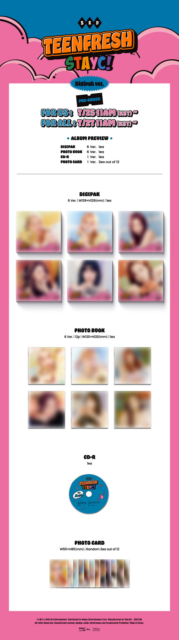 STAYC - 3rd Mini Album ‘TEENFRESH’ (Digipack)