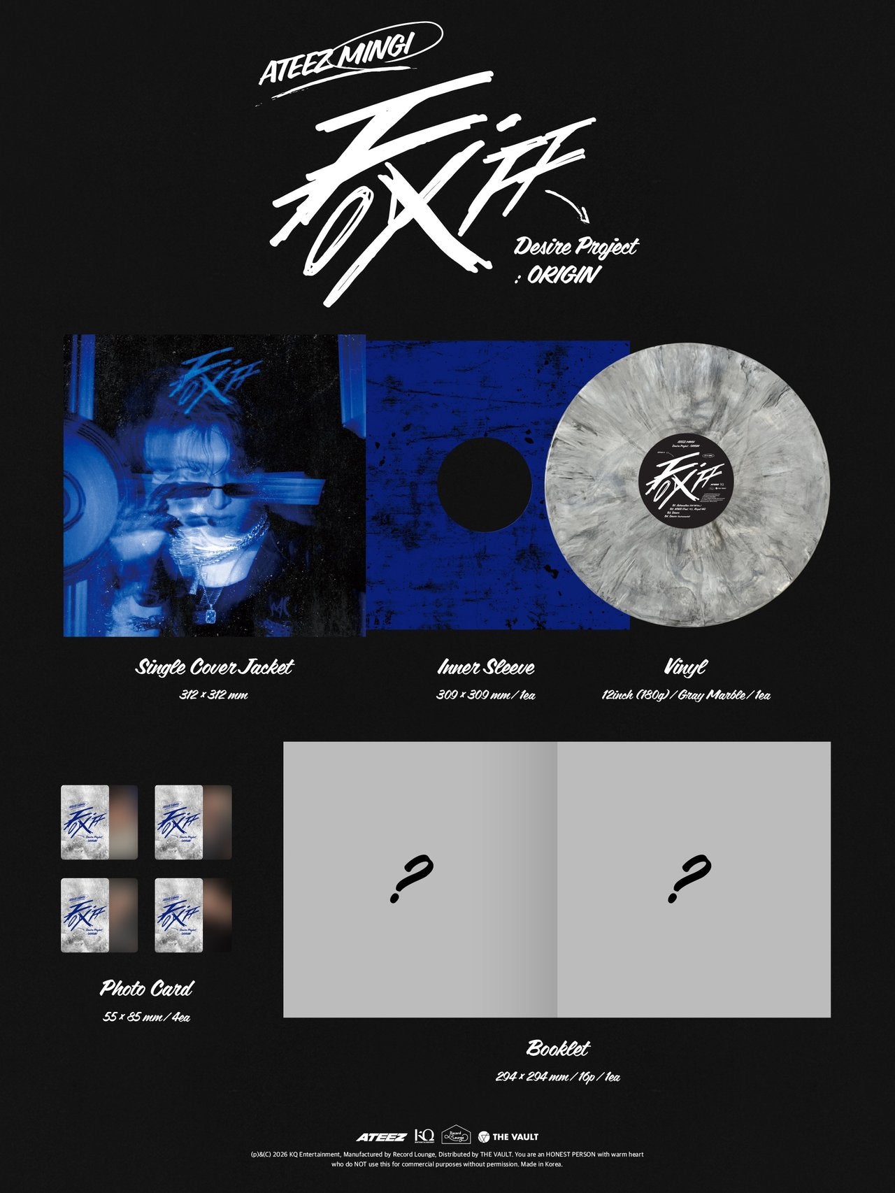 [PRE-ORDER] MINGI (ATEEZ) - ‘FIX OFF Desire Project : ORIGIN’ (LP)