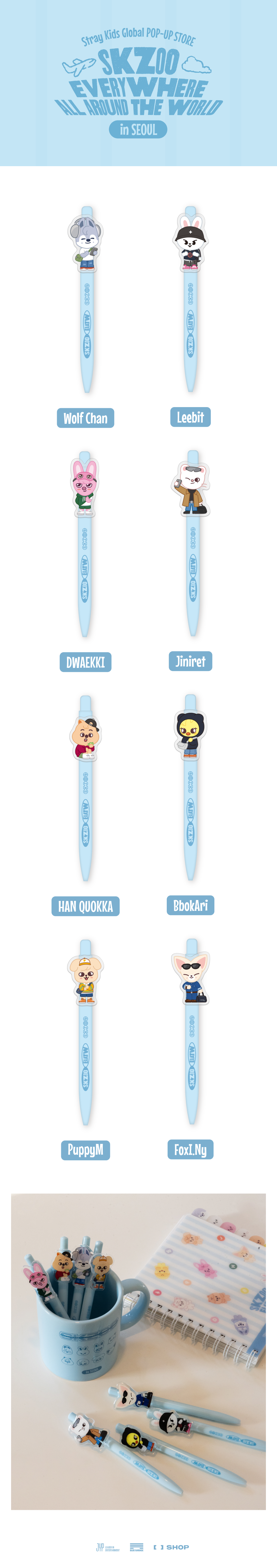 [PRE-ORDER] SKZOO Everywhere All Around The World - SKZOO Acrylic Gel Pen