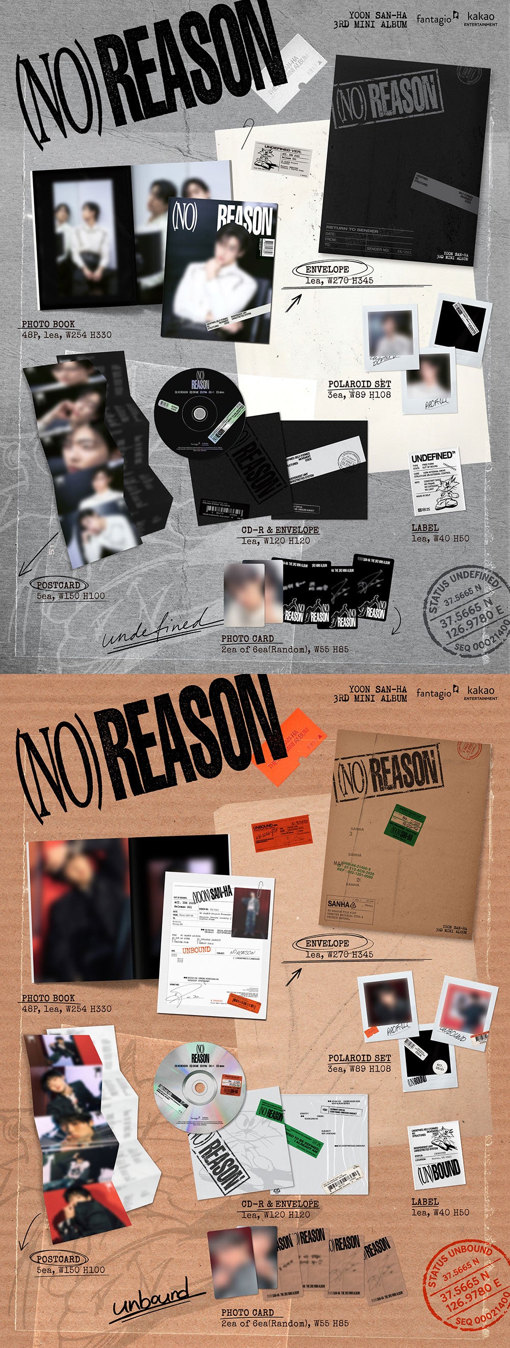[PRE-ORDER] YOON SAN HA (ASTRO) - 3rd Mini Album ‘NO REASON’ (UNBOUND ver. / UNDEFINED ver.)
