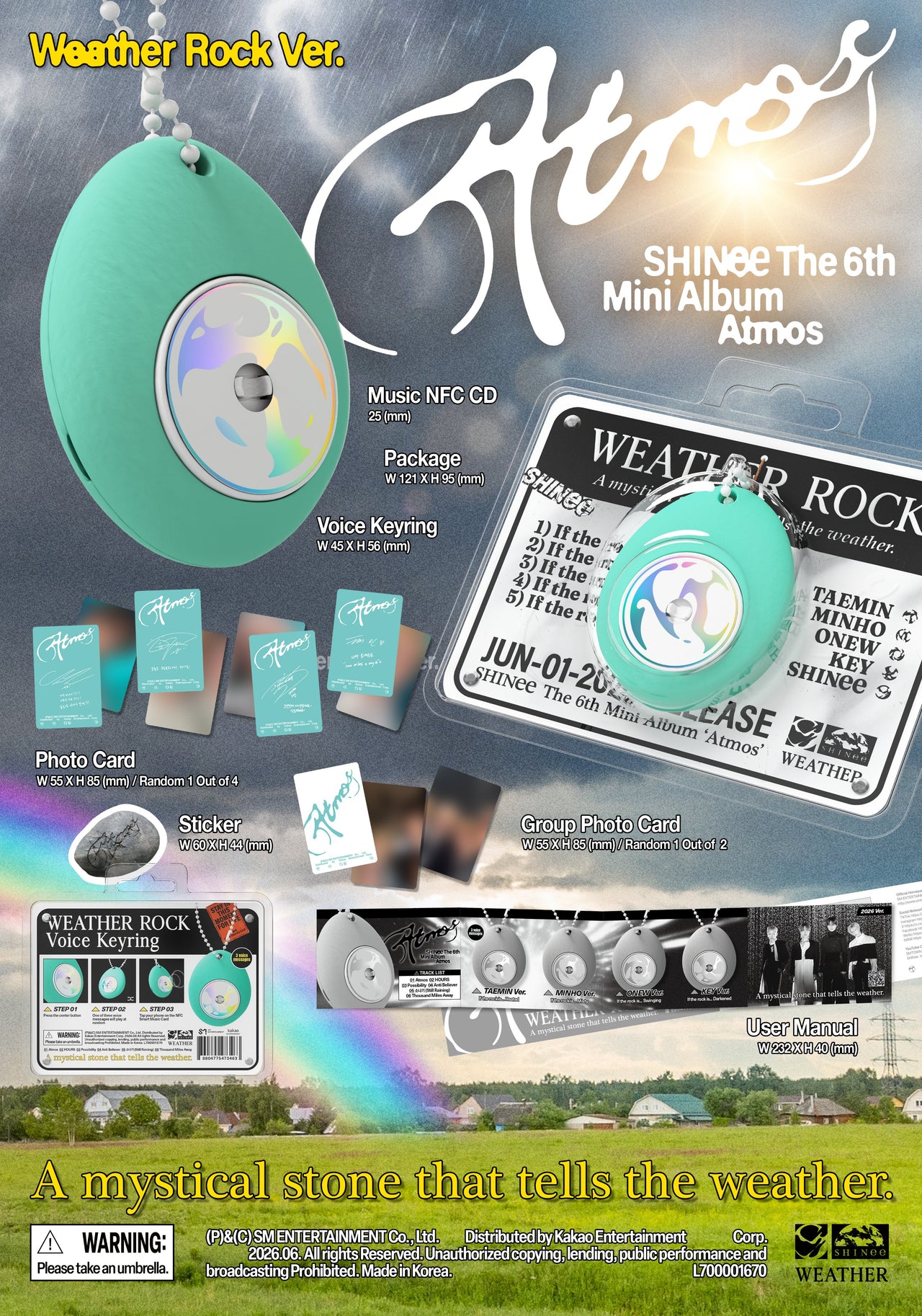 SHINEE - 6th Mini Album ‘Atmos’ (Weather Rock ver.)