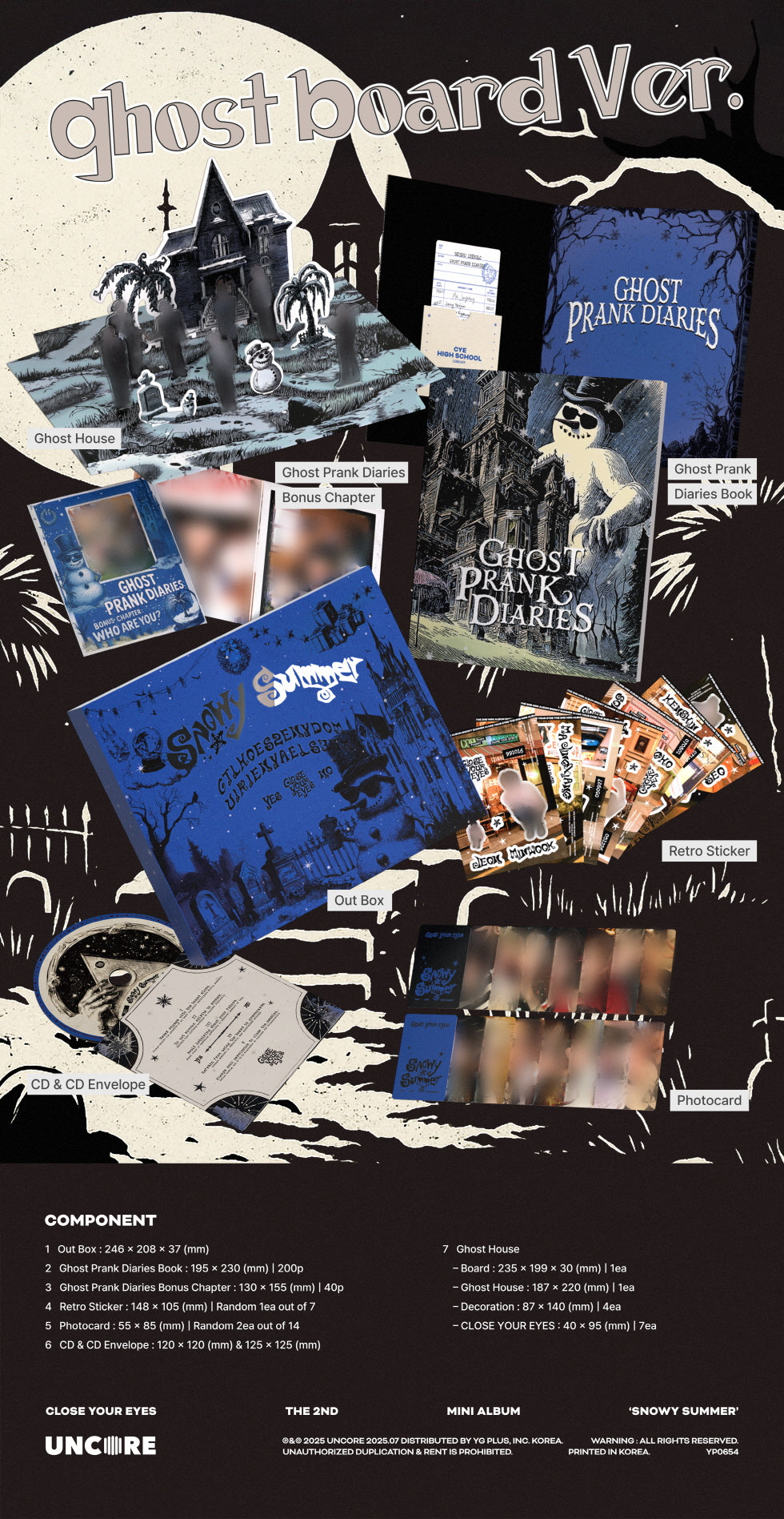 CLOSE YOUR EYES - 2nd Mini Album 'Snowy Summer' (Ghost Board Ver.)