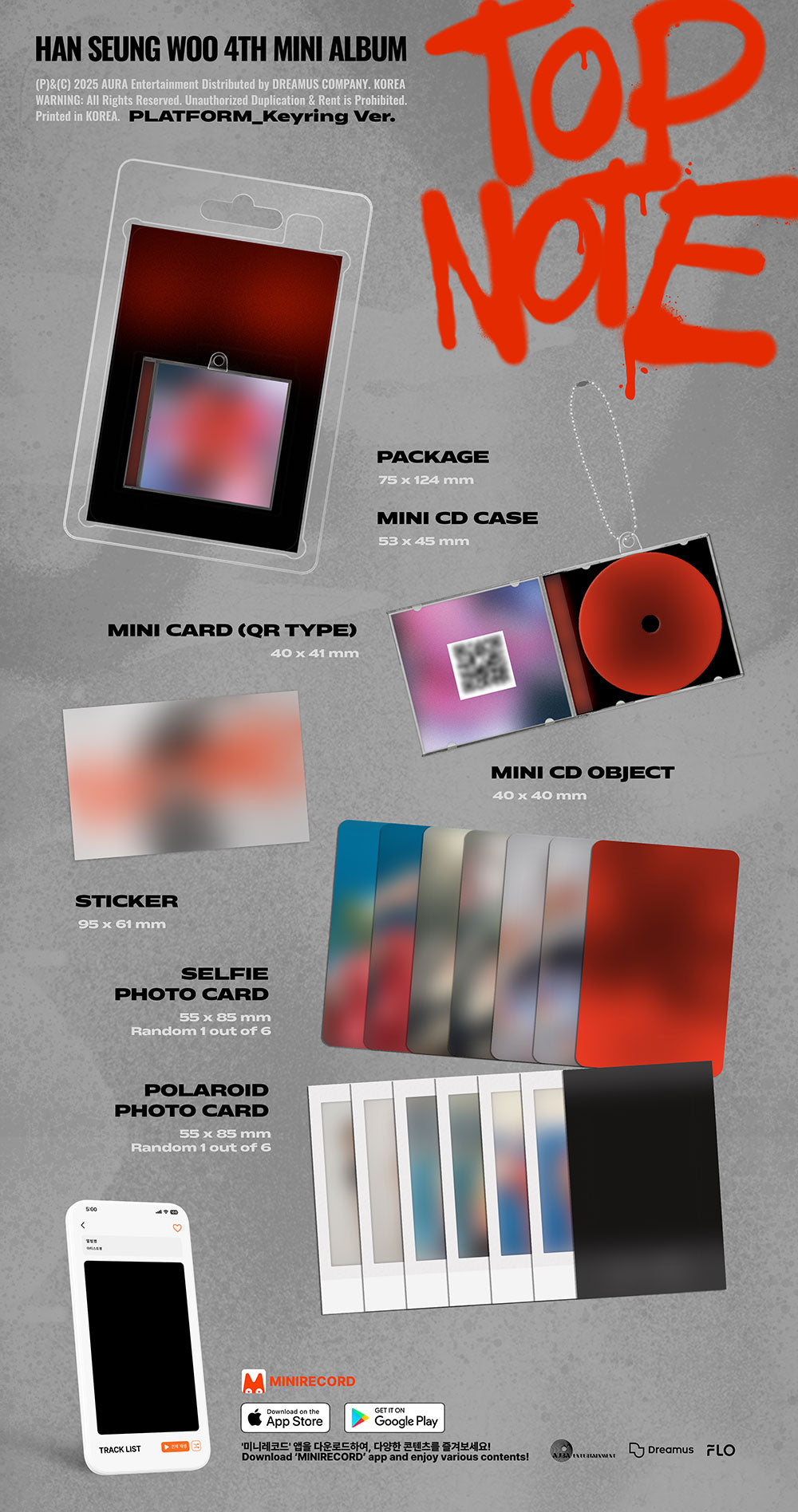 HAN SEUNG WOO - 4th Mini Album ‘TOP NOTE’ (Keyring/Platform Ver)
