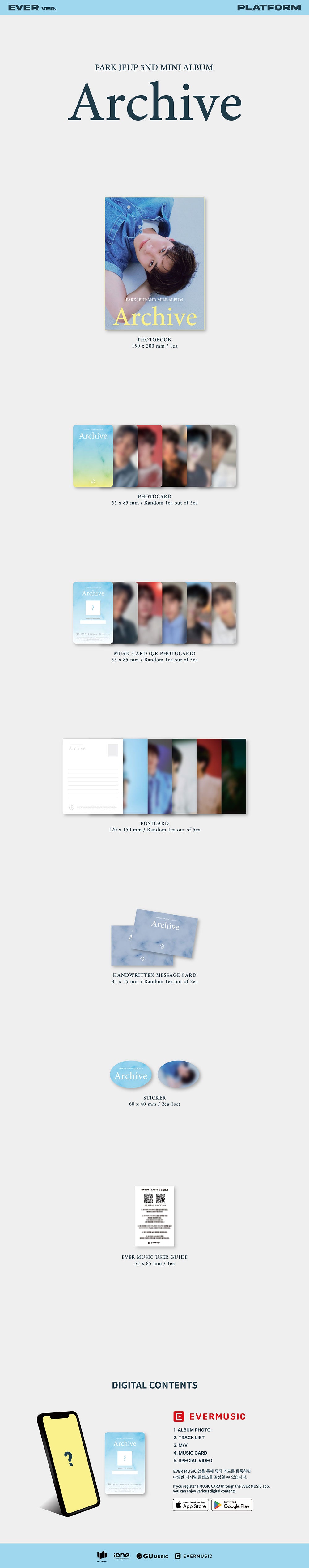 PARK JEUP - 3rd Mini Album ‘Archive’ (Ever Ver.)