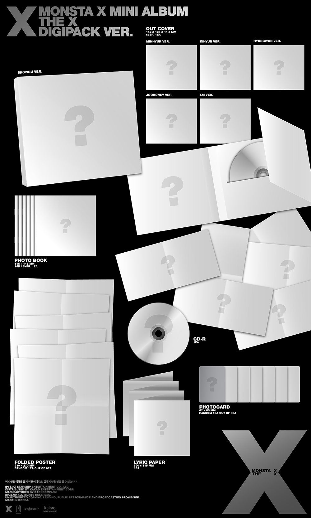 [PRE-ORDER] MONSTA X - MINI ALBUM 'THE X' (Digipack ver.)