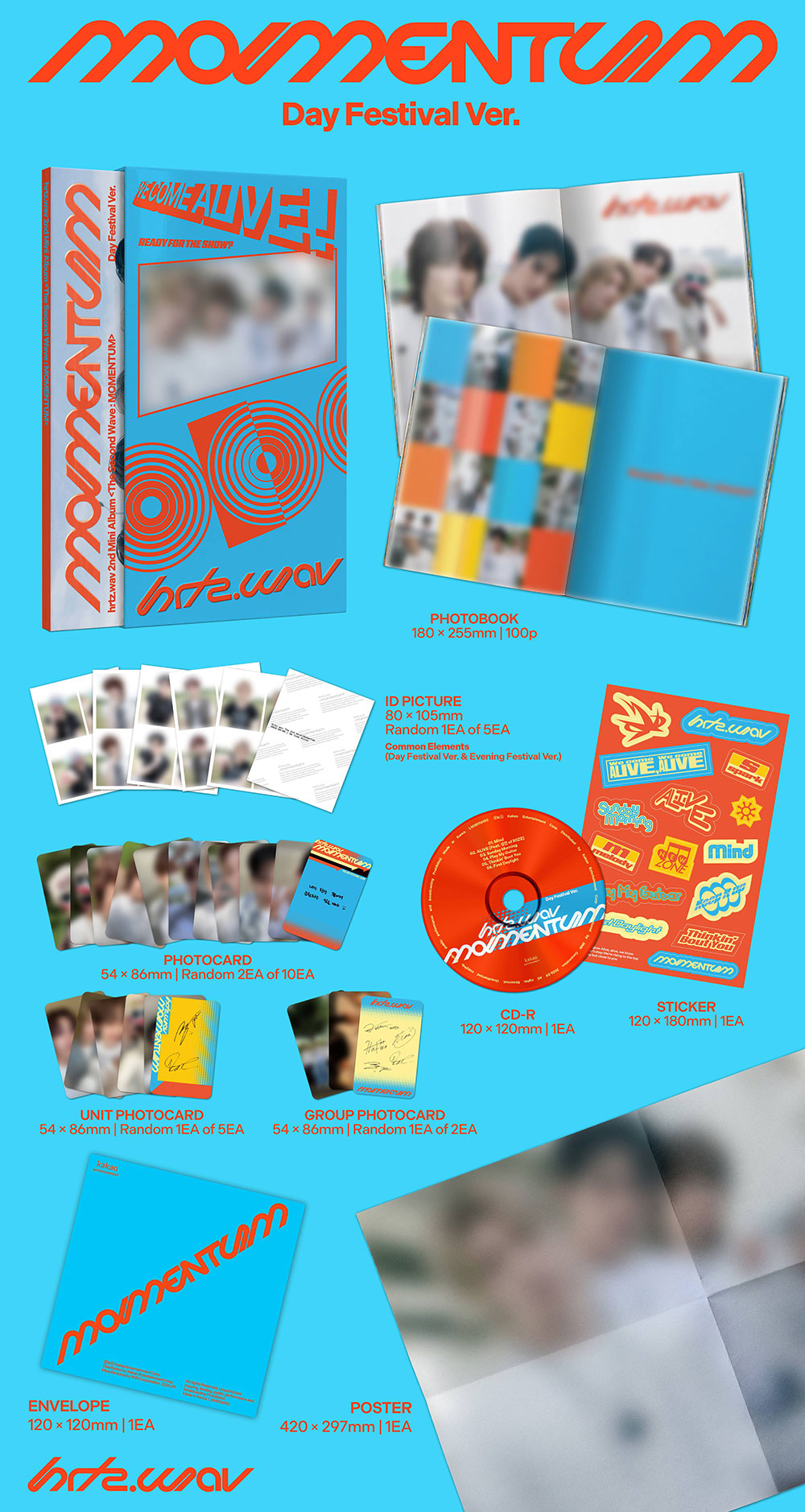 [PRE-ORDER] HRTZ.WAV (HeartsWave) - 2nd Mini Album ‘The Second Wave : Momentum’ (DAY FESTIVAL VER. / EVENING FESTIVAL VER.)