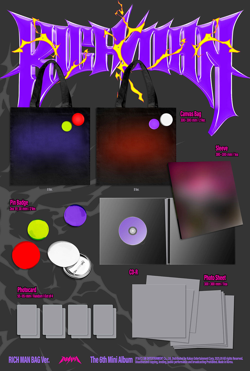 [PRE-ORDER] AESPA - 6th Mini Album ‘RICH MAN’ (Rich Man Bag Ver.)