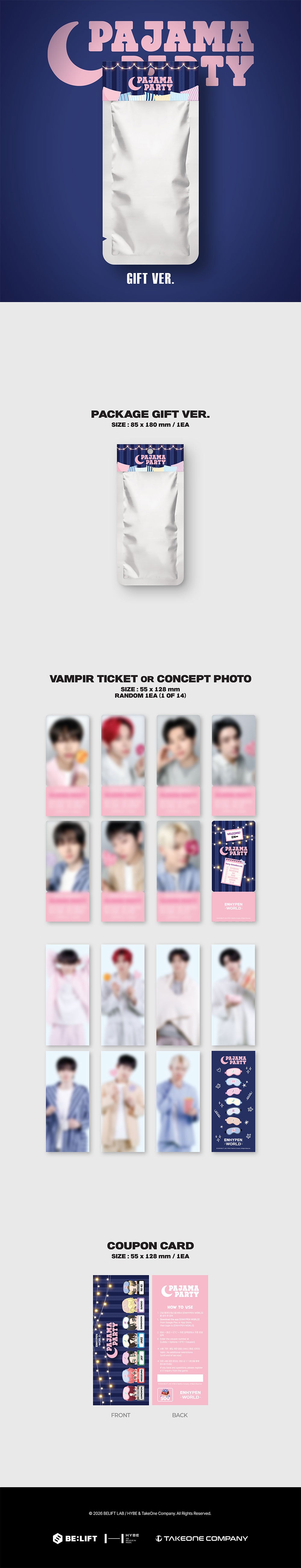 ENHYPEN - WORLD COUPON CARD COLLECTION ‘PAJAMA PARTY’ (Gift ver)