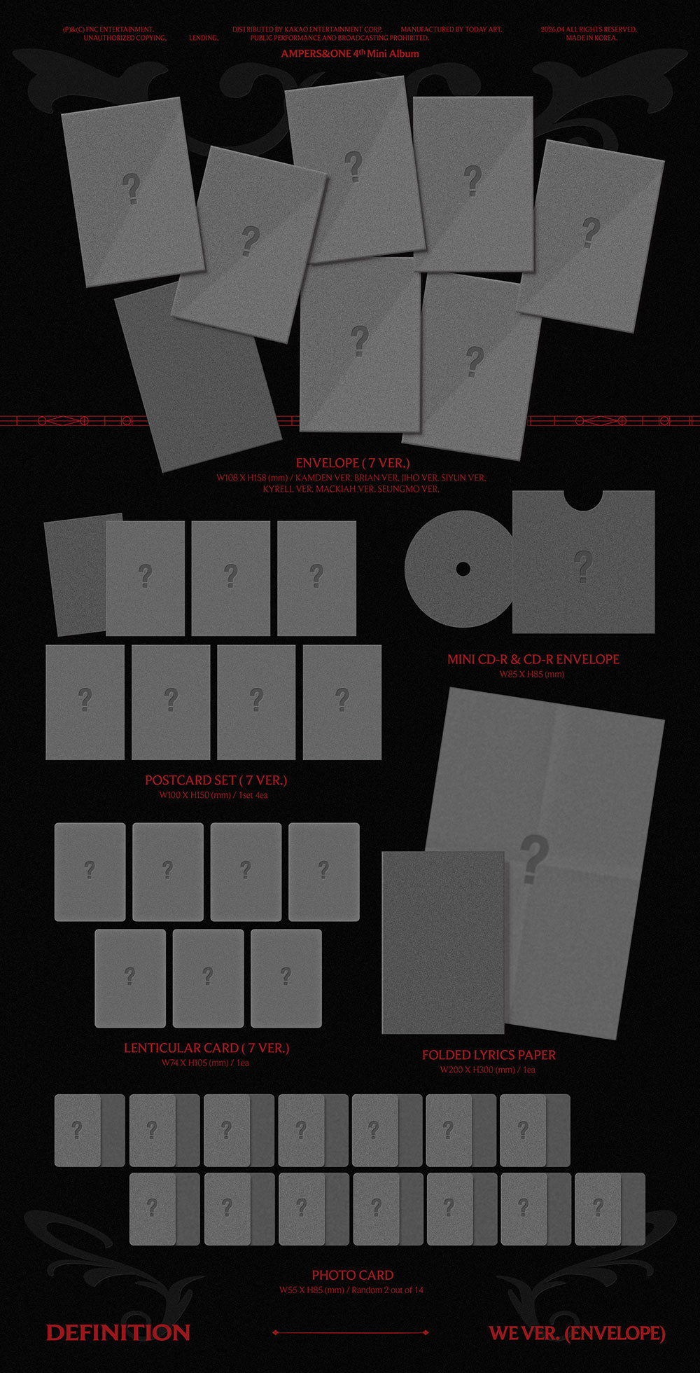[PRE-ORDER] AMPERS&ONE -  4th Mini Album ‘DEFINITION’ (We/Envelope Ver.)
