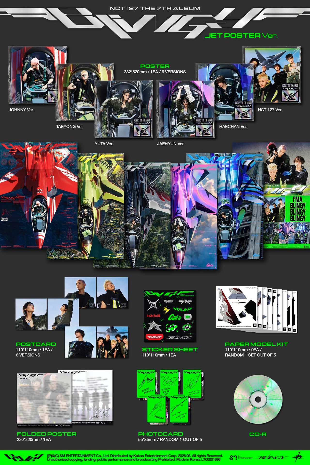 [PRE-ORDER] NCT 127 - 7th Album ‘BLINGY’ (Jet Poster ver.)