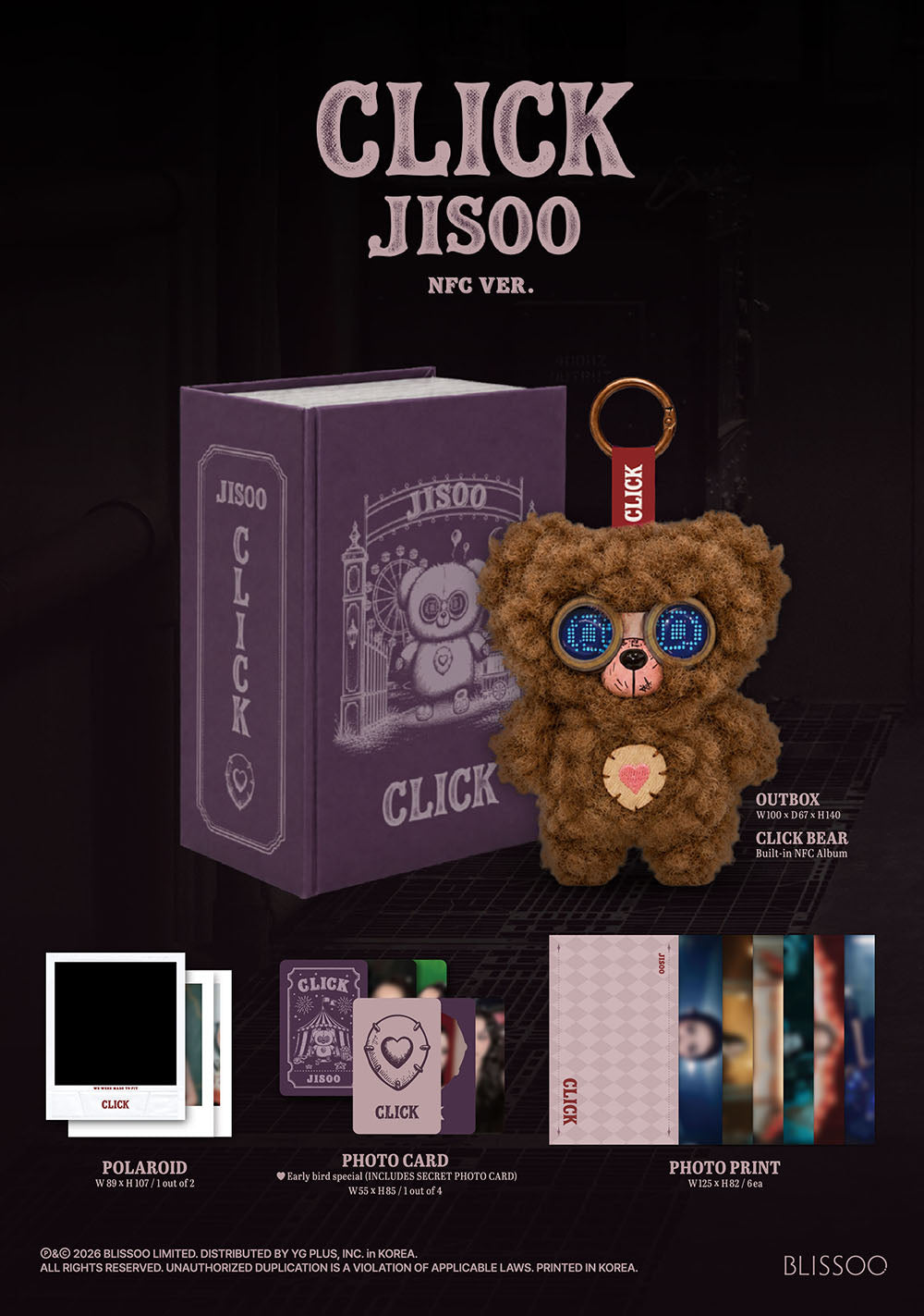 JISOO - Single Album 'CLICK' (Click Baby Bear ver)