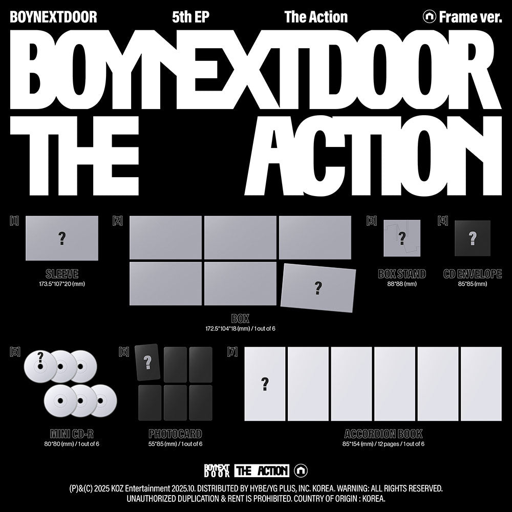 [PRE-ORDER] BOYNEXTDOOR - 5th EP ‘The Action’ (FRAME VER)