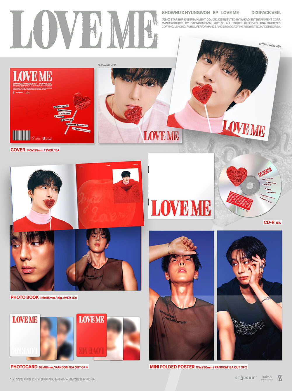 SHOWNU x HYUNGWON (MONSTA X) - EP 'LOVE ME' (Digipack Ver)