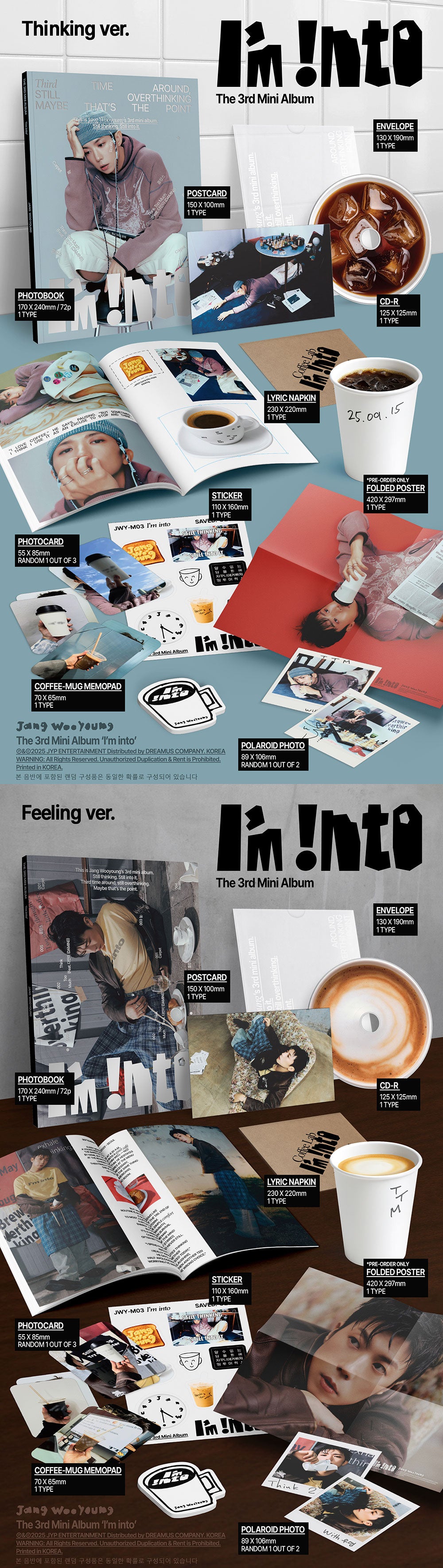 JANG WOOYOUNG - 3rd Mini Album 'I'm Into'&nbsp; (Thinking/Feeling Ver.)