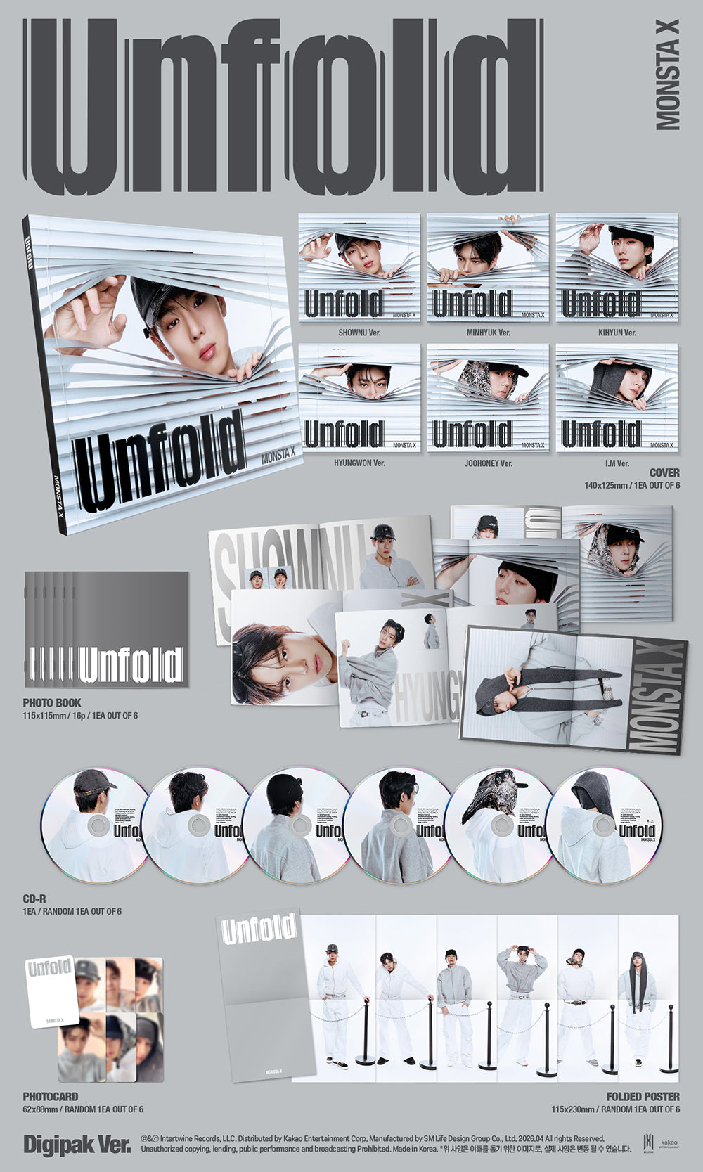 MONSTA X - Full English Album ‘UNFOLD’ (Digipack)