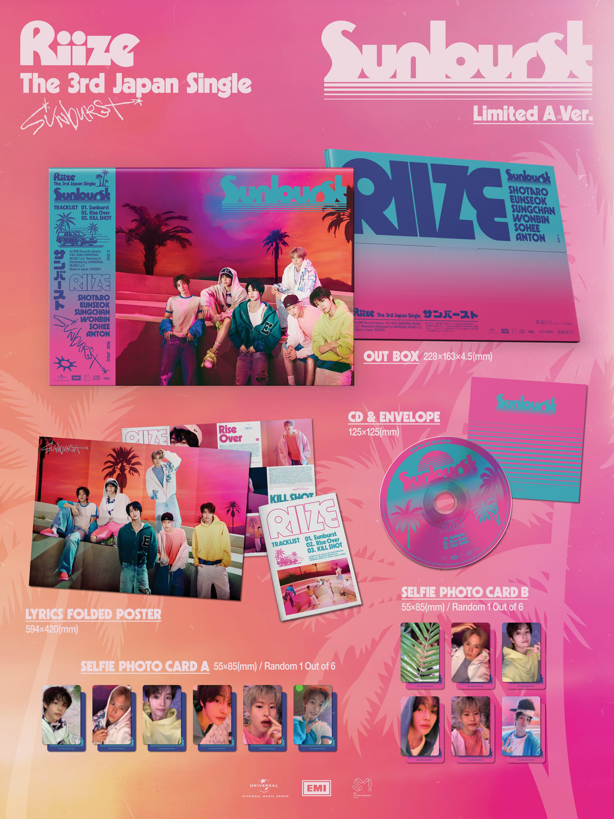 RIIZE - 3rd Japan Single Album ‘SUNBURST’ (LIMITED A)