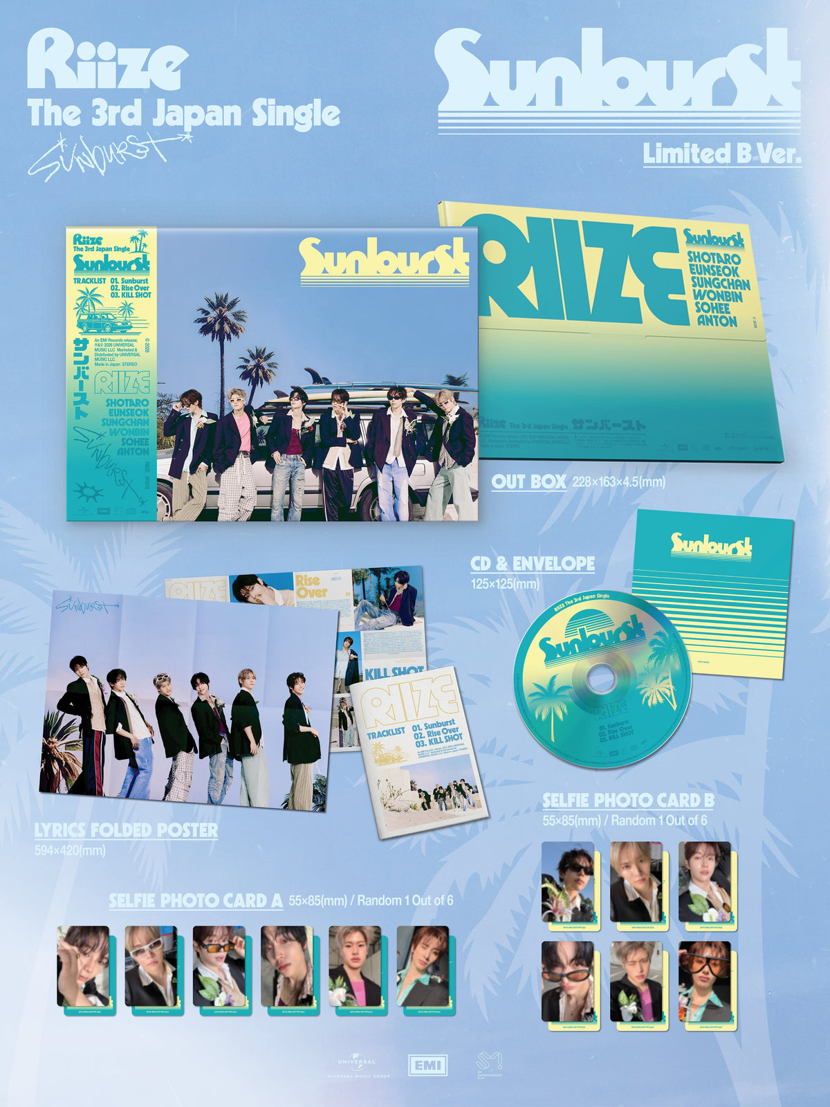 RIIZE - 3rd Japan Single Album ‘SUNBURST’ (LIMITED B)
