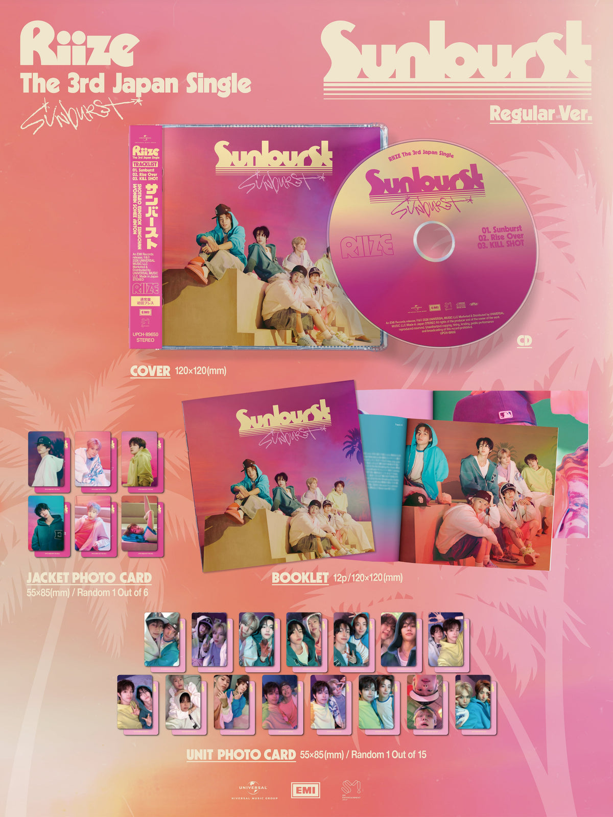 RIIZE - 3rd Japan Single Album ‘SUNBURST’ (REGULAR/INITIAL PRESS)