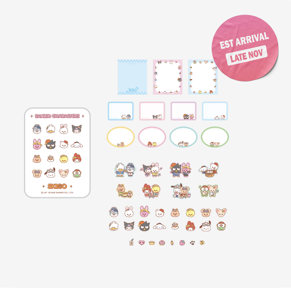 [PRE-ORDER] STRAY KIDS - SKZOO X SANRIO CHARACTERS OFFICIAL MD (Tin Case Sticky Note Set)
