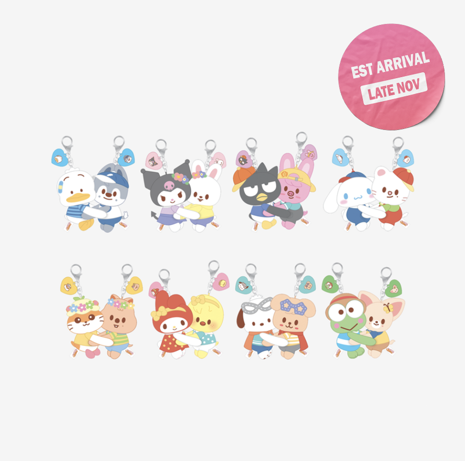 [PRE-ORDER] STRAY KIDS - SKZOO X SANRIO CHARACTERS OFFICIAL MD (Hug Plush Keyring)