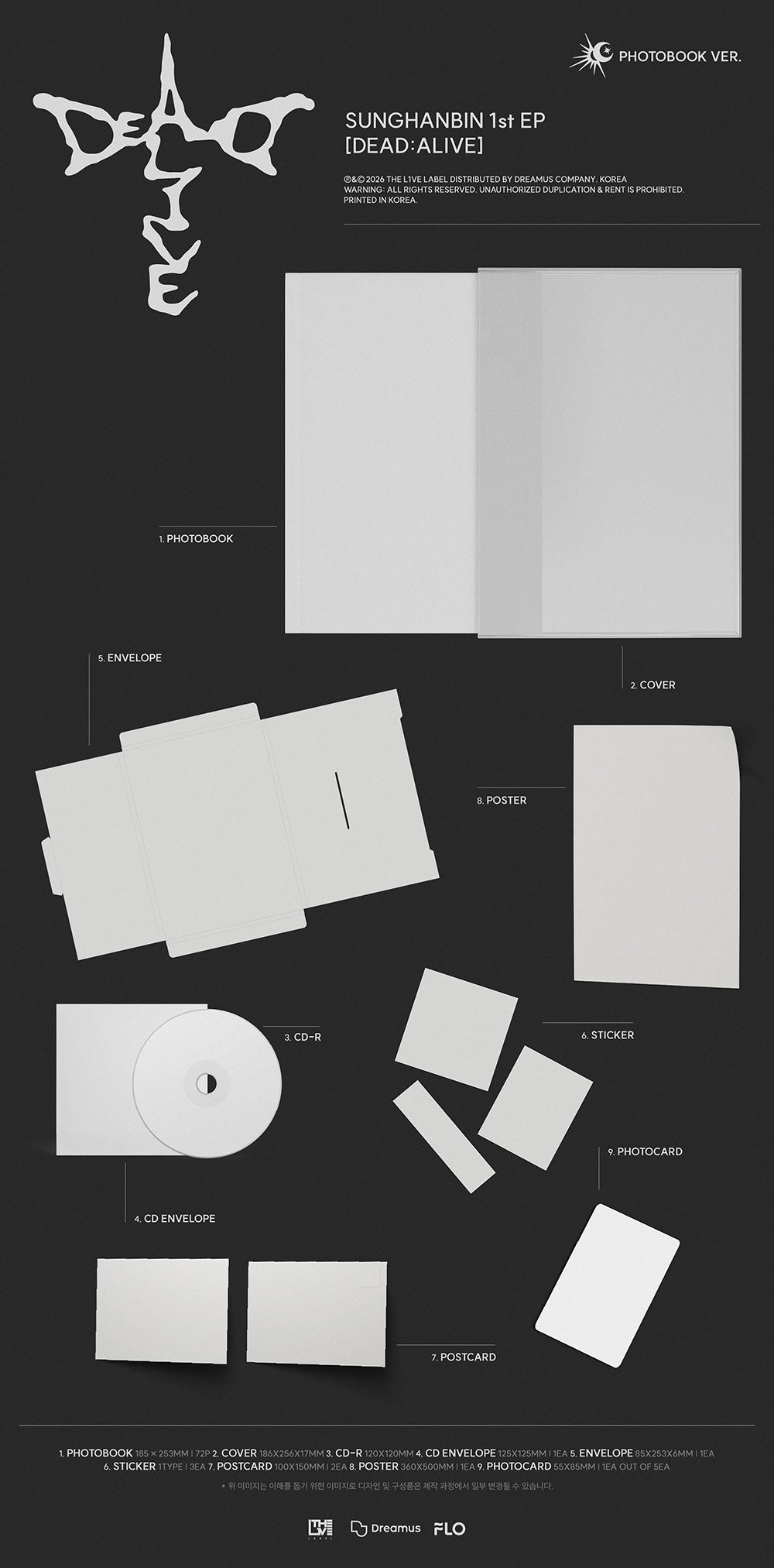 [PRE-ORDER] SUNGHANBIN (ZB1) - 1st EP 'DEAD:ALIVE'  (Photobook Ver.)