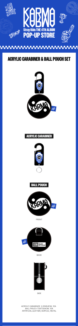 STRAY KIDS - Acrylic Carabiner (KARMA POP UP STORE OFFICIAL MD)