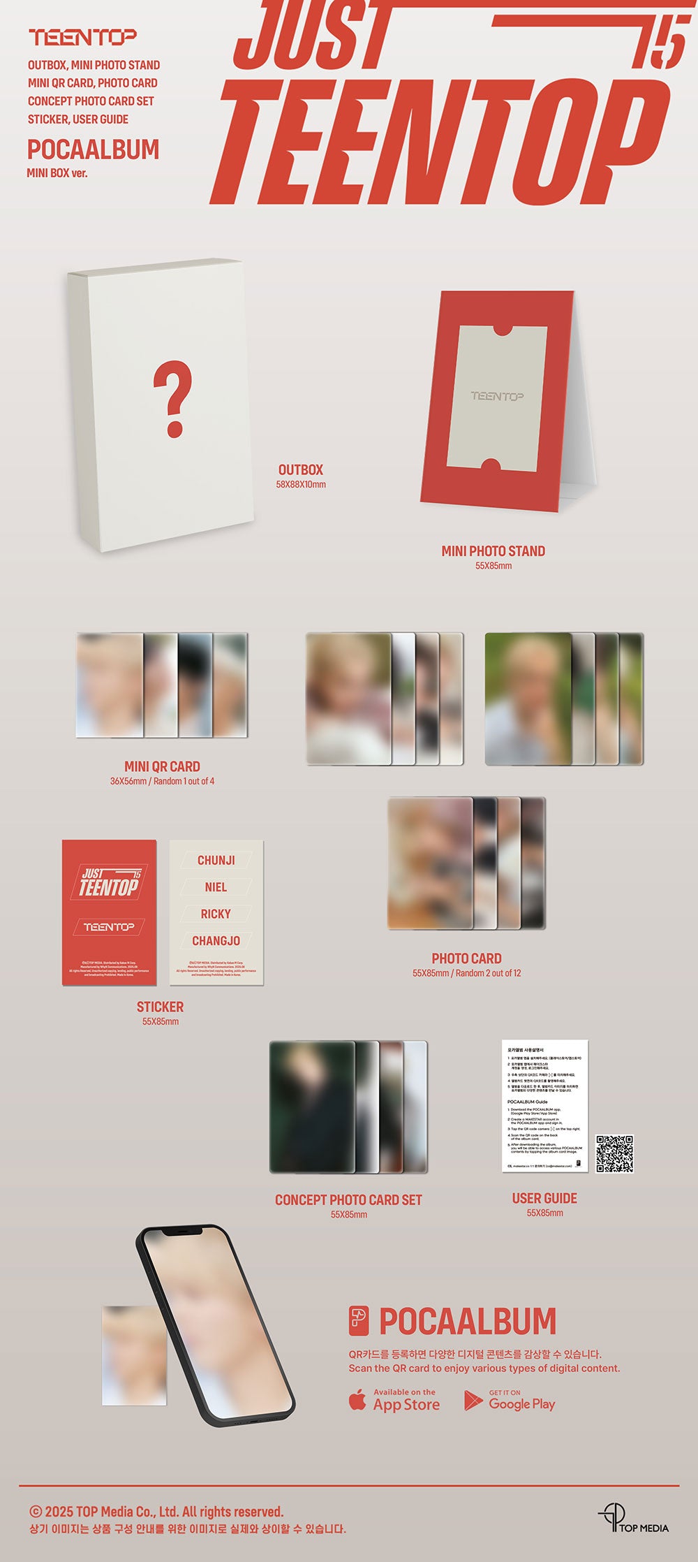 [PRE-ORDER] TEEN TOP 15th Anniversary Mini Album 'JUST 15, JUST TEEN TOP' (Mini Box/POCA Ver)