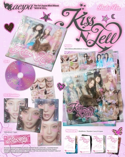 [PRE-ORDER] AESPA - 1st Mini Japan Album 'Kiss N Tell' (Poster Edition)